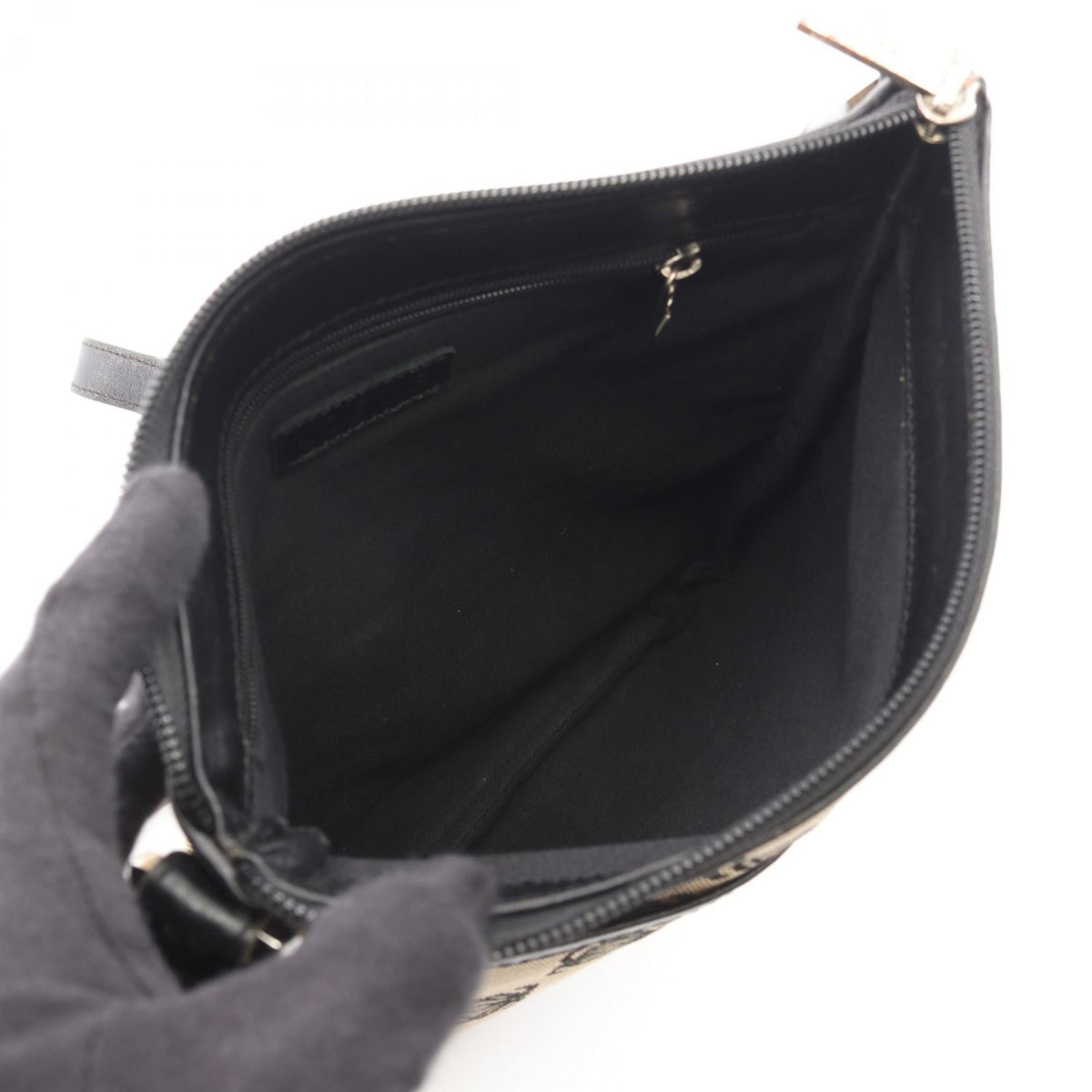 LOEWE anagram Shoulder Bag Beige/Black canvas leather 2101219864006