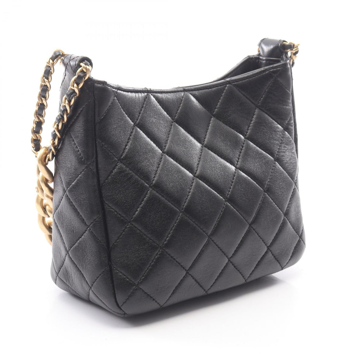 CHANEL Black Matelasse small hobo bag Lambskin (sheep leather) 2101219864655