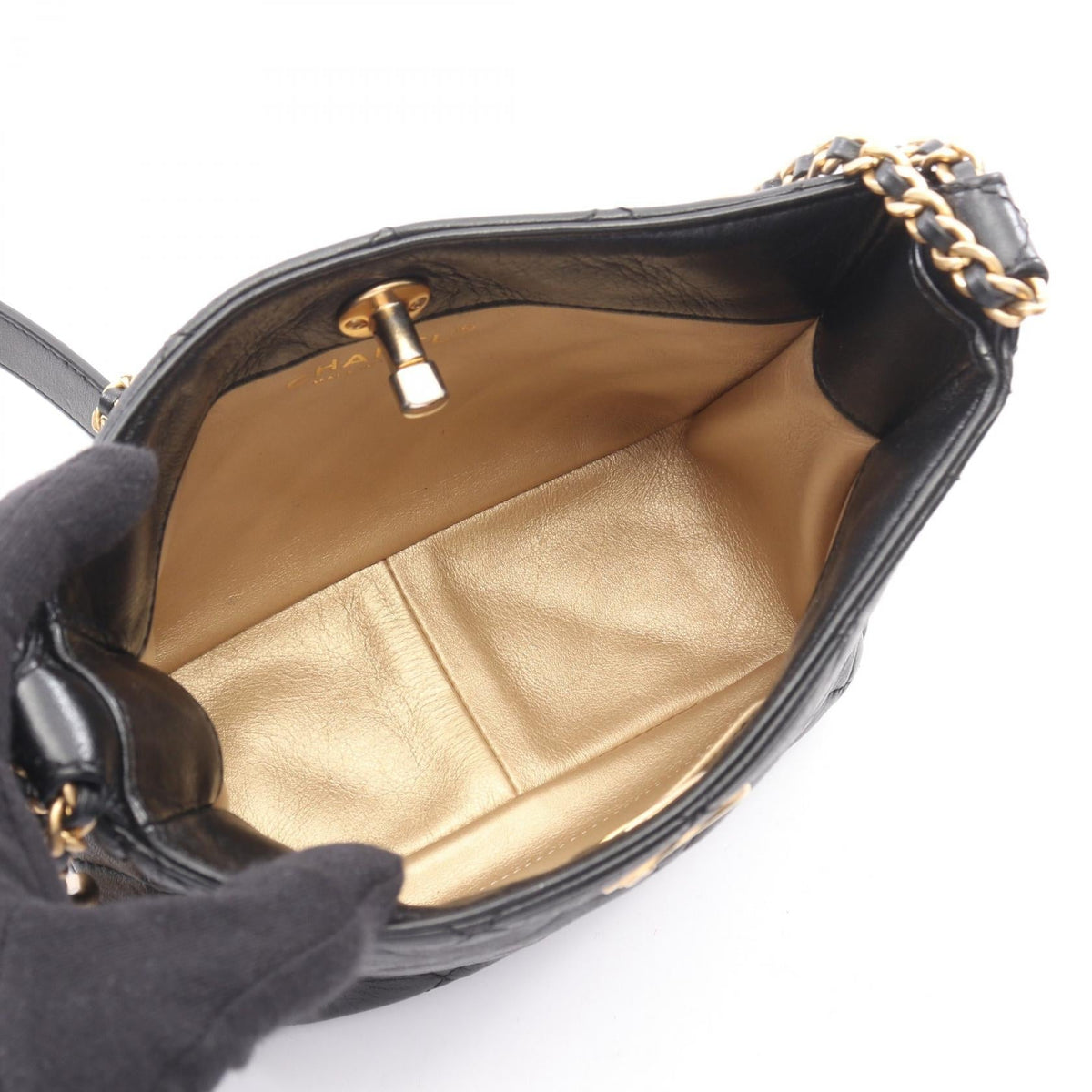 CHANEL Black Matelasse small hobo bag Lambskin (sheep leather) 2101219864655