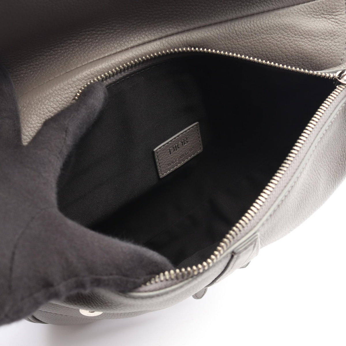 Dior SADDLE saddle Waist bag Body bag Gray leather 2101219872476