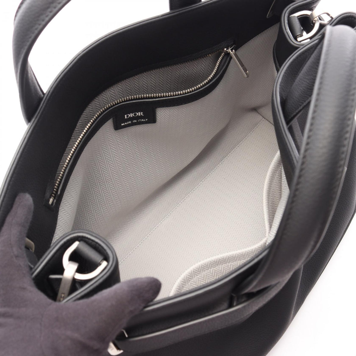 Dior Normandie Medium 2WAY Tote Bag Black leather 1LLSH260KEN_H00N 2101219877099