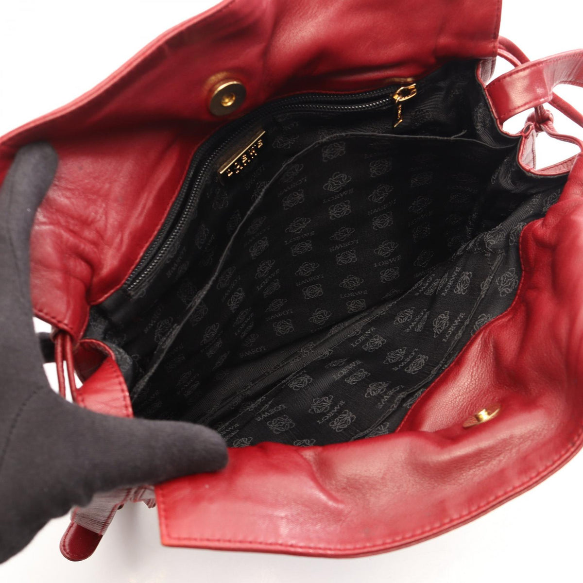 LOEWE anagram Shoulder Bag Bordeaux leather 2101219874975
