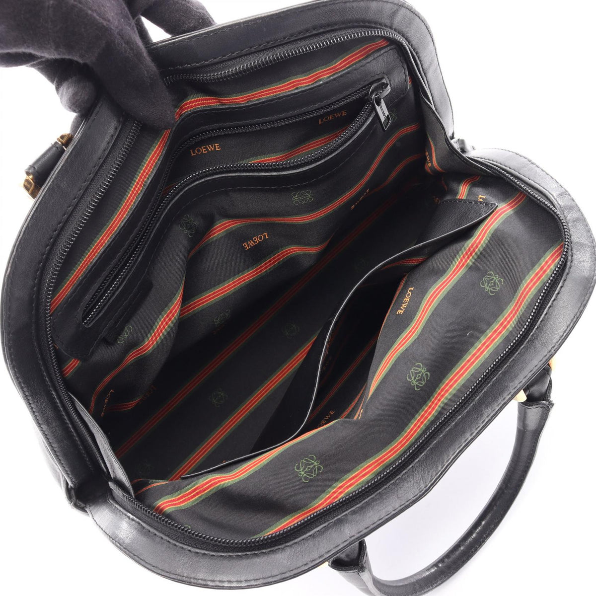 LOEWE Anagram 2WAY Handbag Black leather 2101219875170