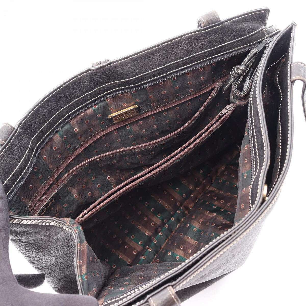 LOEWE anagram Tote Bag Black leather 2101219875194