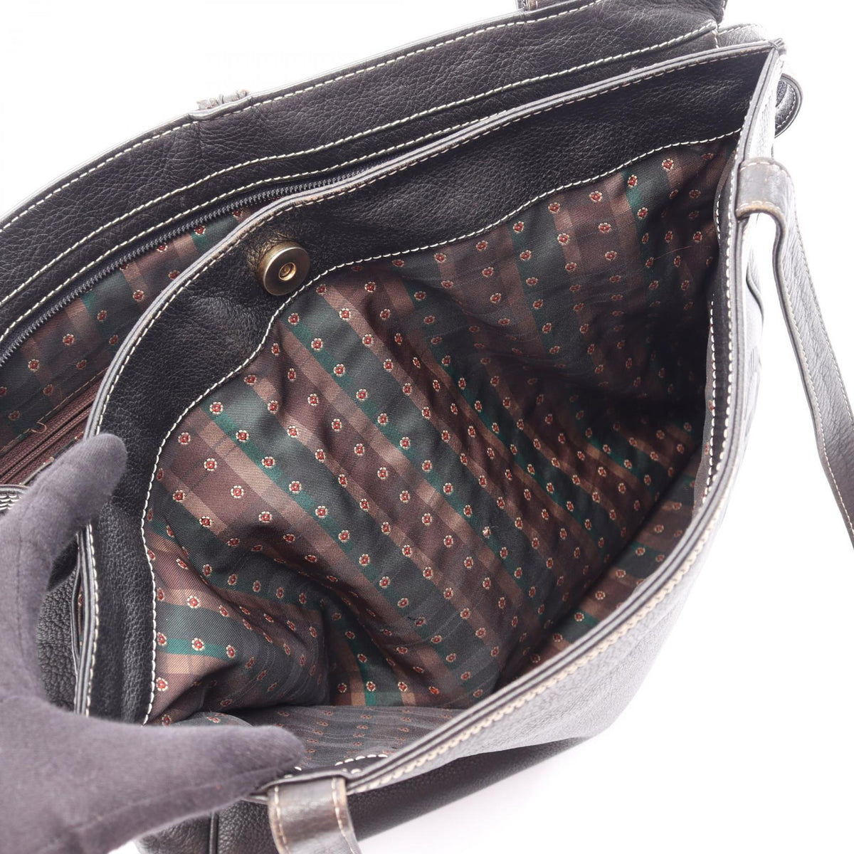 LOEWE anagram Tote Bag Black leather 2101219875194