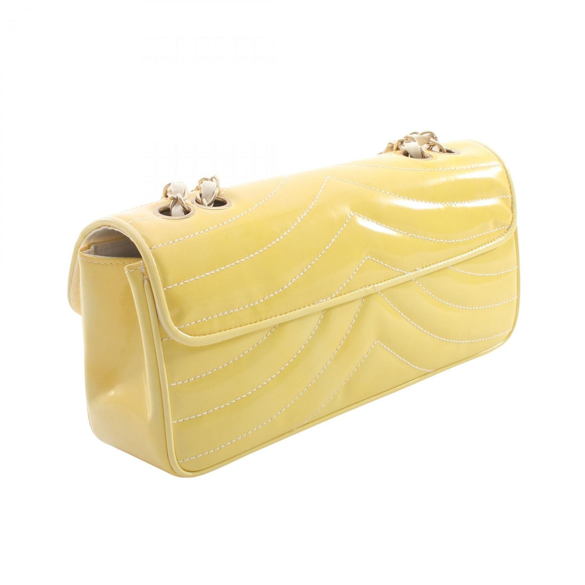 CHANEL Yellow V stitch Patent leather 2101219855189
