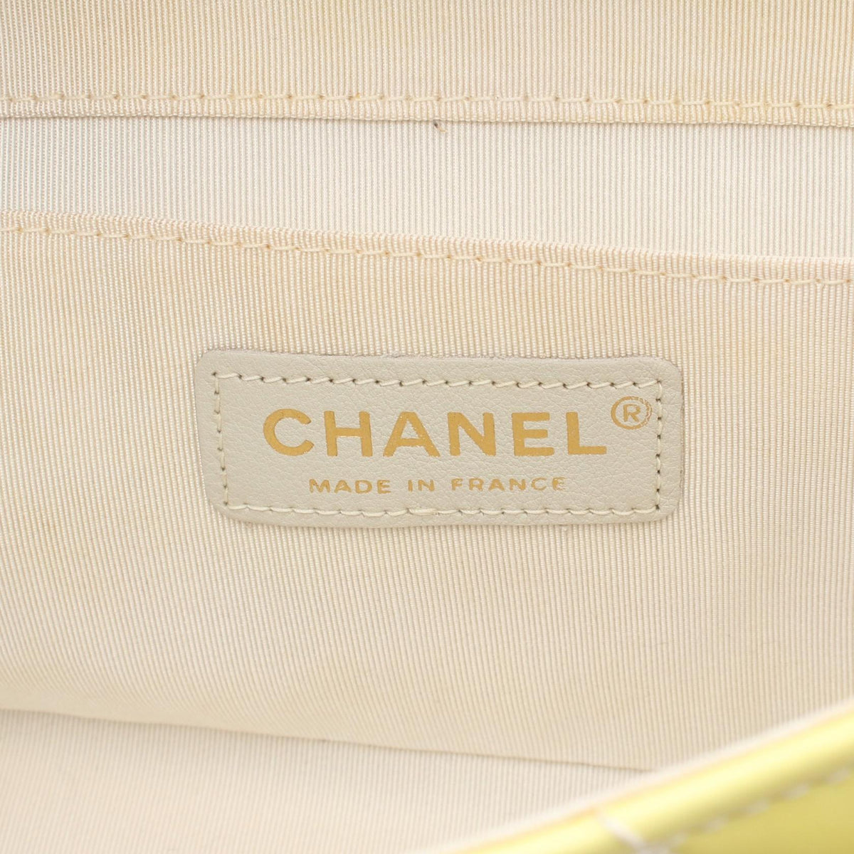 CHANEL Yellow V stitch Patent leather 2101219855189