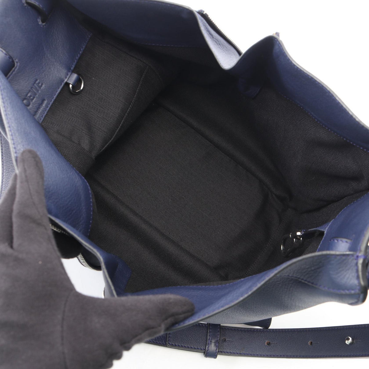 LOEWE HAMMOCK SMALL (2-Way Hammock) Handbag Navy leather 2101219855721