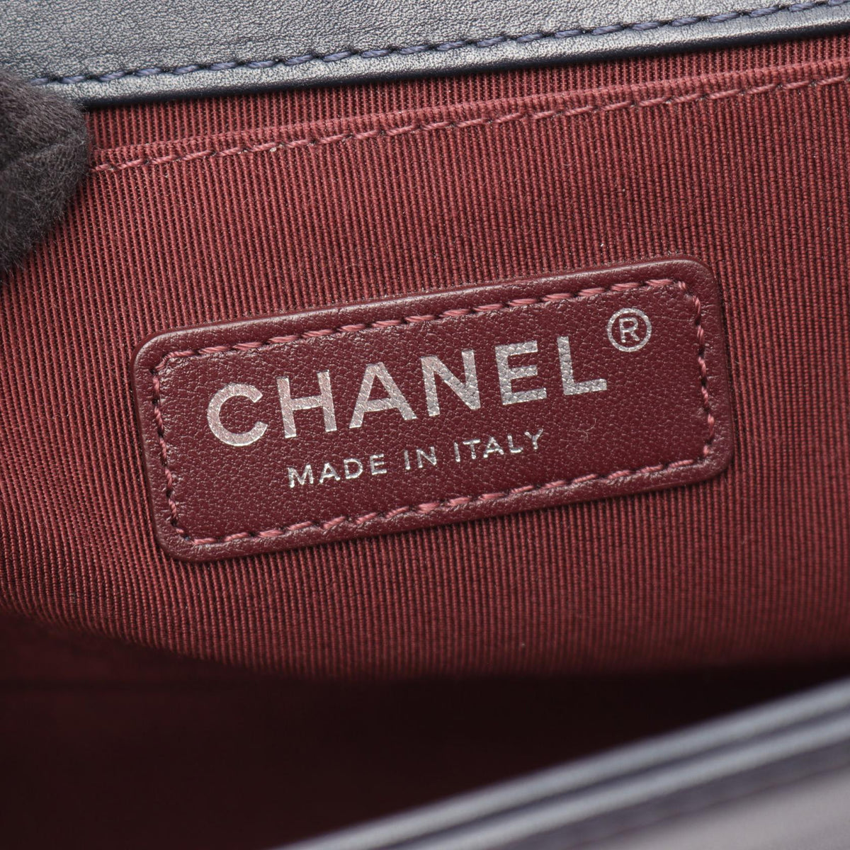 CHANEL Navy/Green Boy Chanel Braid leather A67086 2101219856094