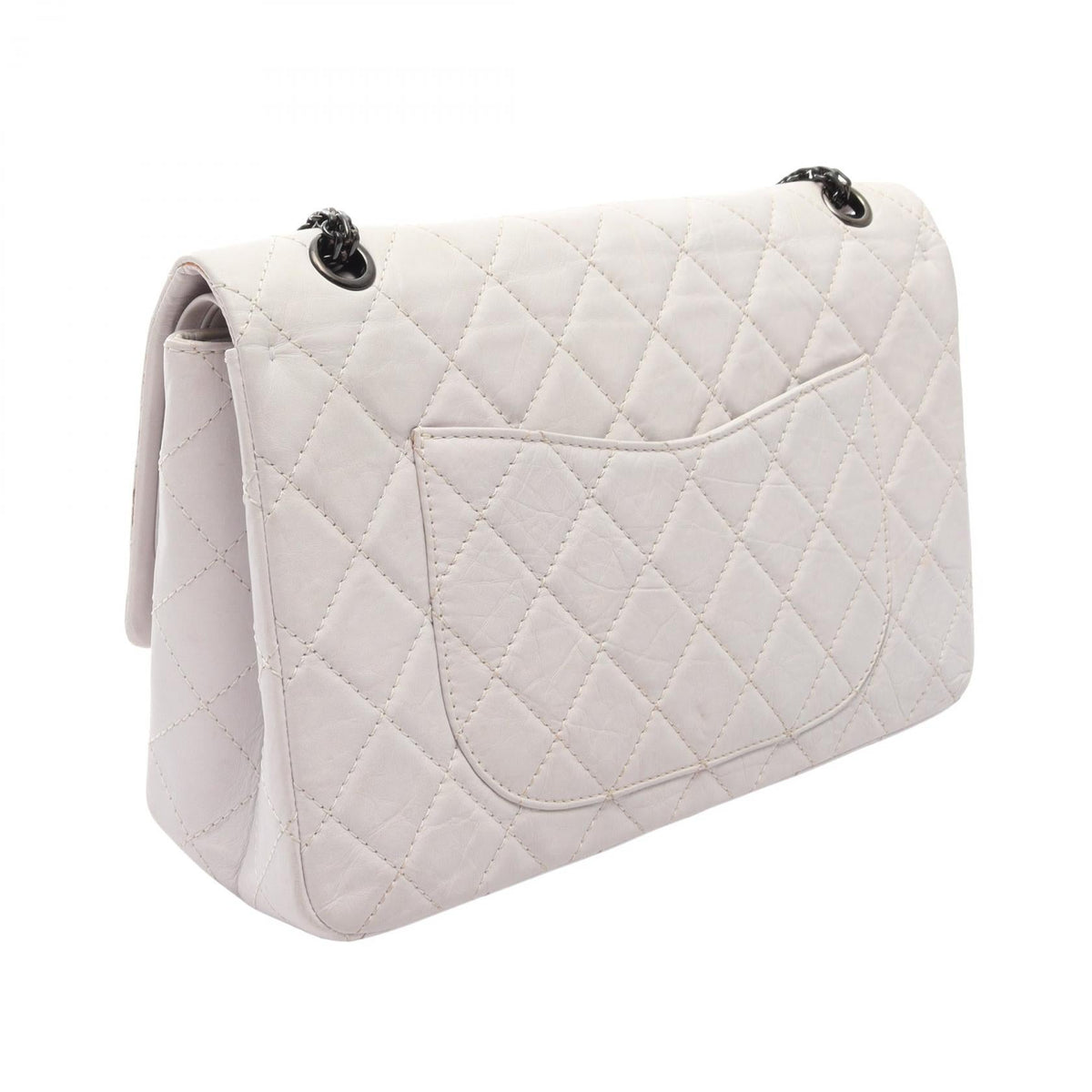 CHANEL White 2.55 Matelasse Maxi Mademoiselle Chain Double Flap Calfskin (cowhide) 2101219856148
