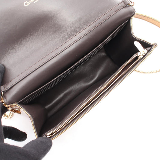 Dior logo Shoulder Bag Gold leather 2101219856490