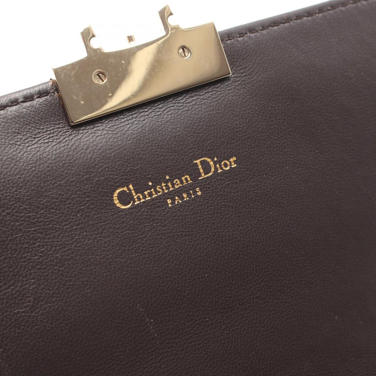 Dior logo Shoulder Bag Gold leather 2101219856490