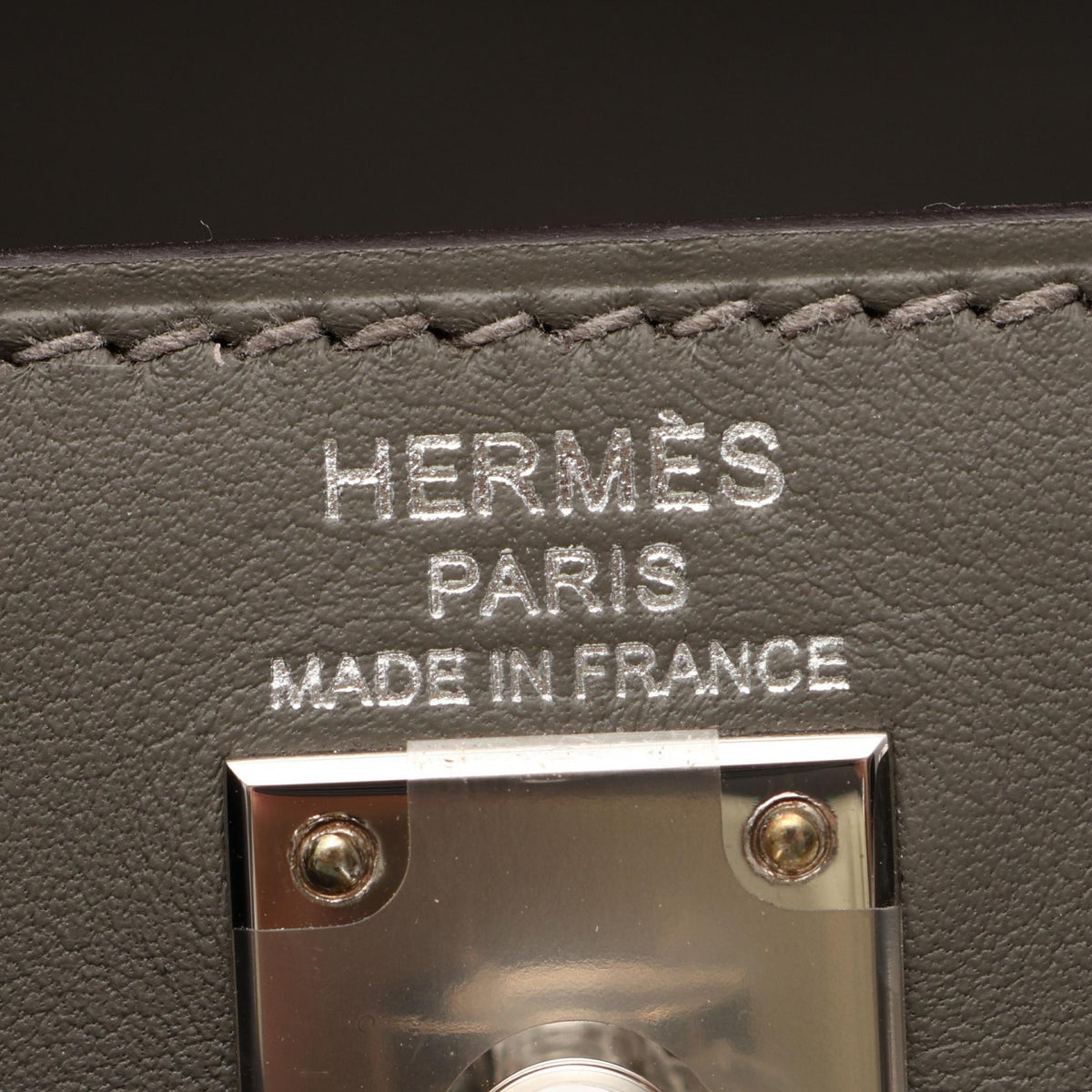 HERMES Kelly 25 Padded Grimayer 2-Way Bag (External Stitching) HandbagGrimayer Grimayer Gray Vaux Swift leather leather 2101219856452