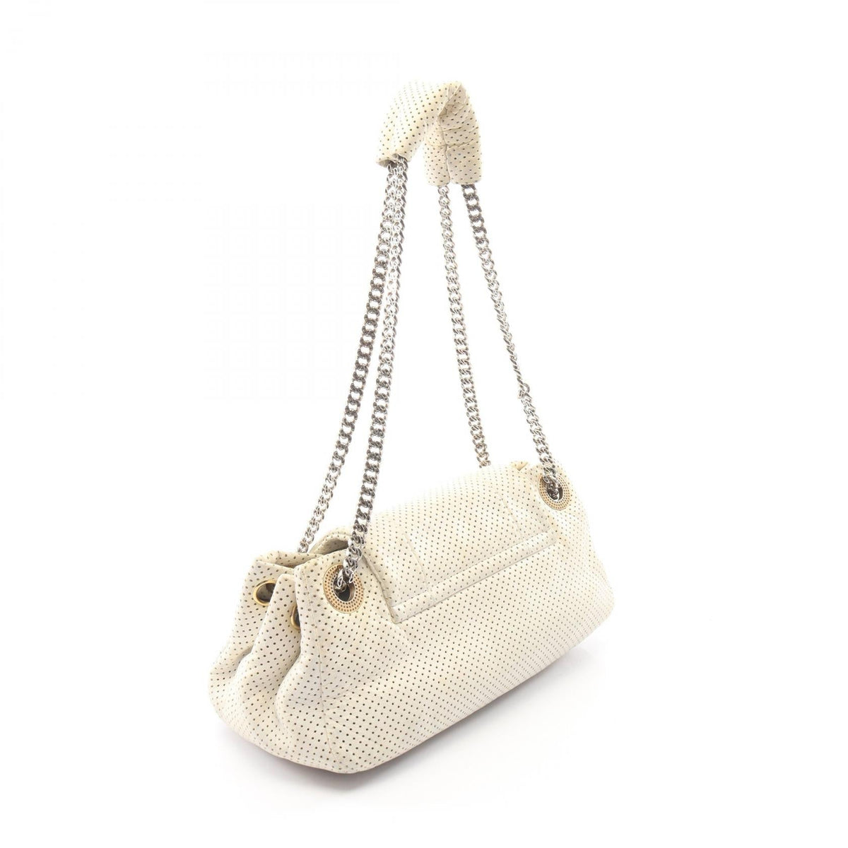 CHANEL White 2.55 Punching leather 2118300090138