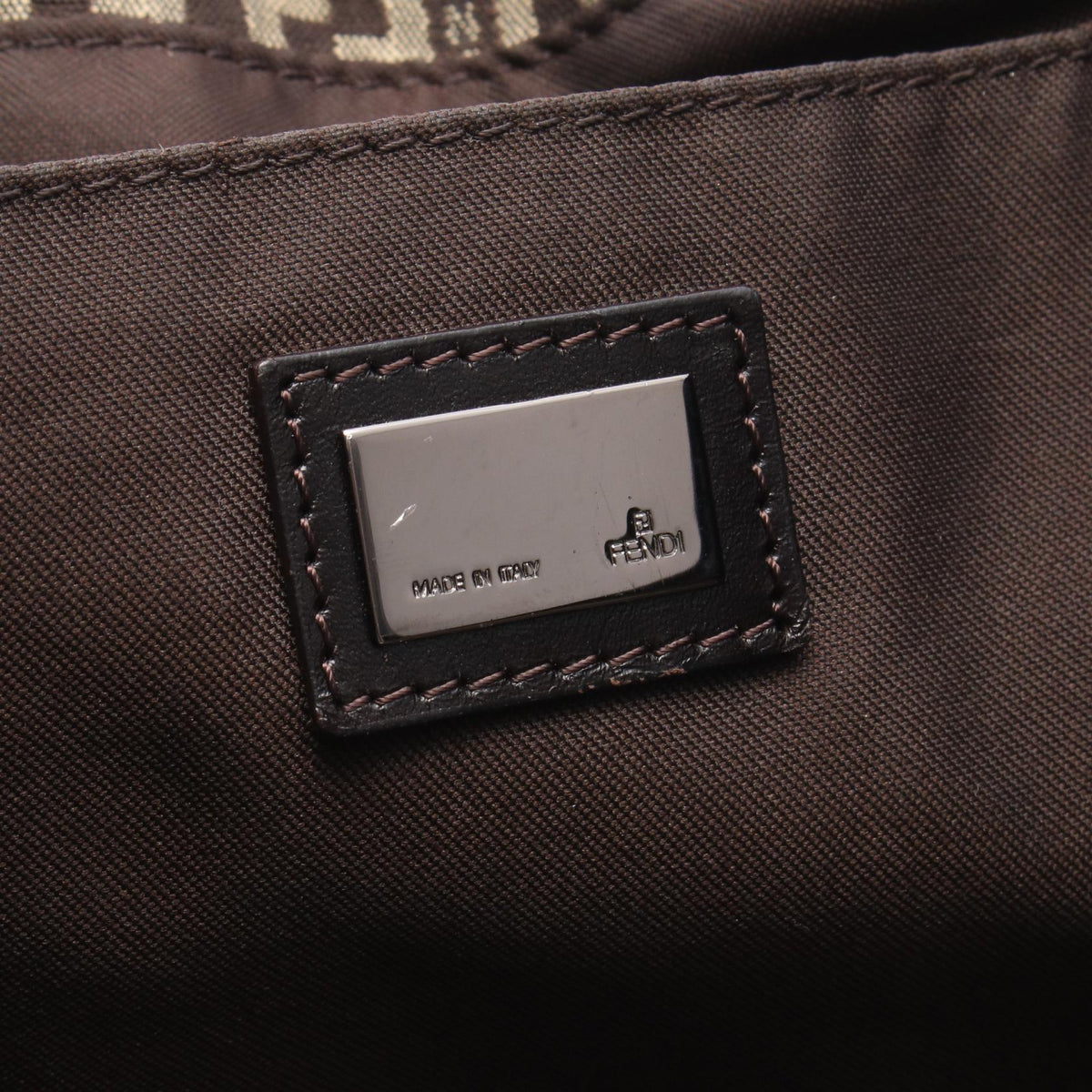 FENDI Zucchino Tote Bag Brown/Beige canvas�leather 8BH127 2118800163387