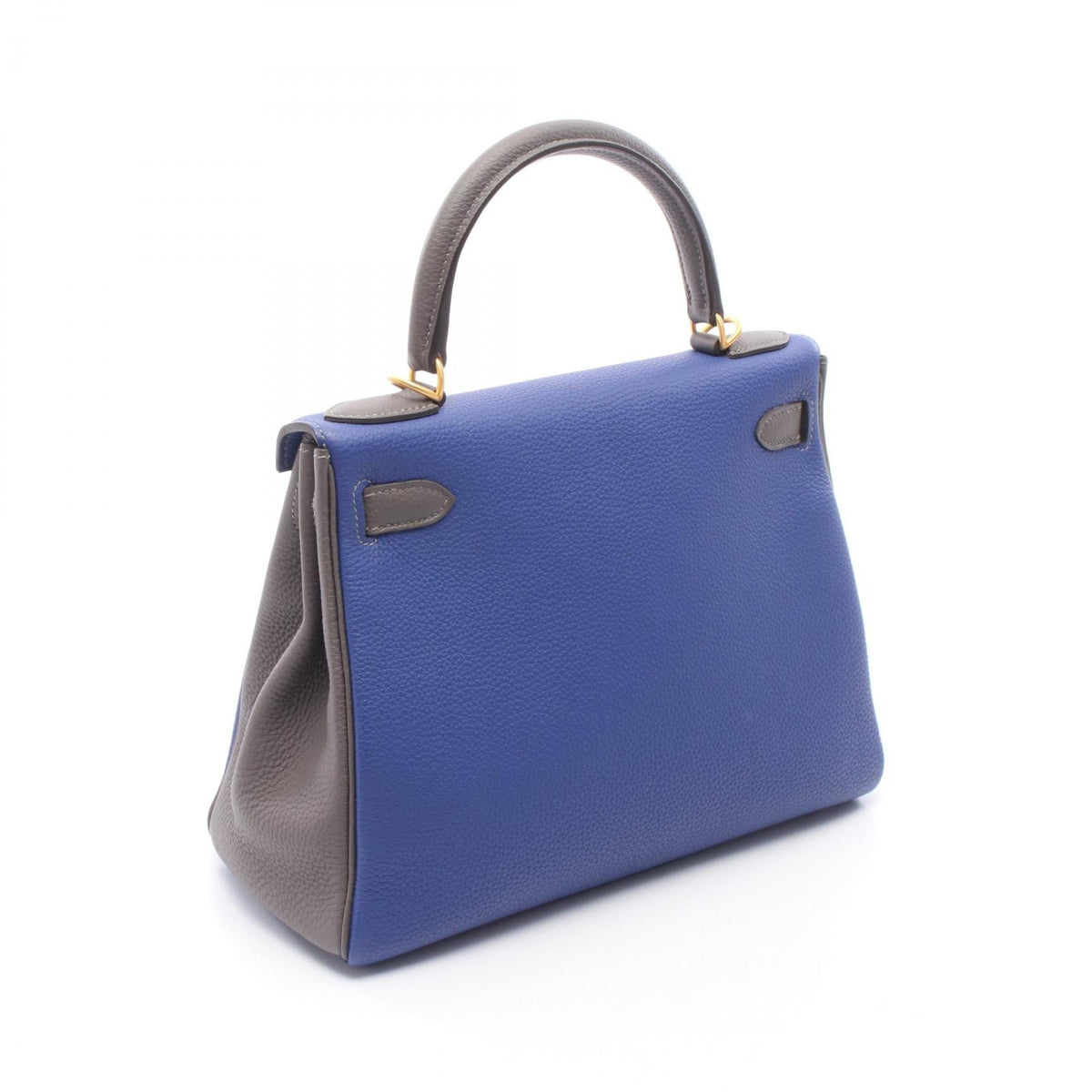HERMES Kelly 28 Personal Order, Internal Stitching, 2-Way HandbagBlue electric Blue electric Blue/Gray Togo leather leather Togo leather 2101219858364