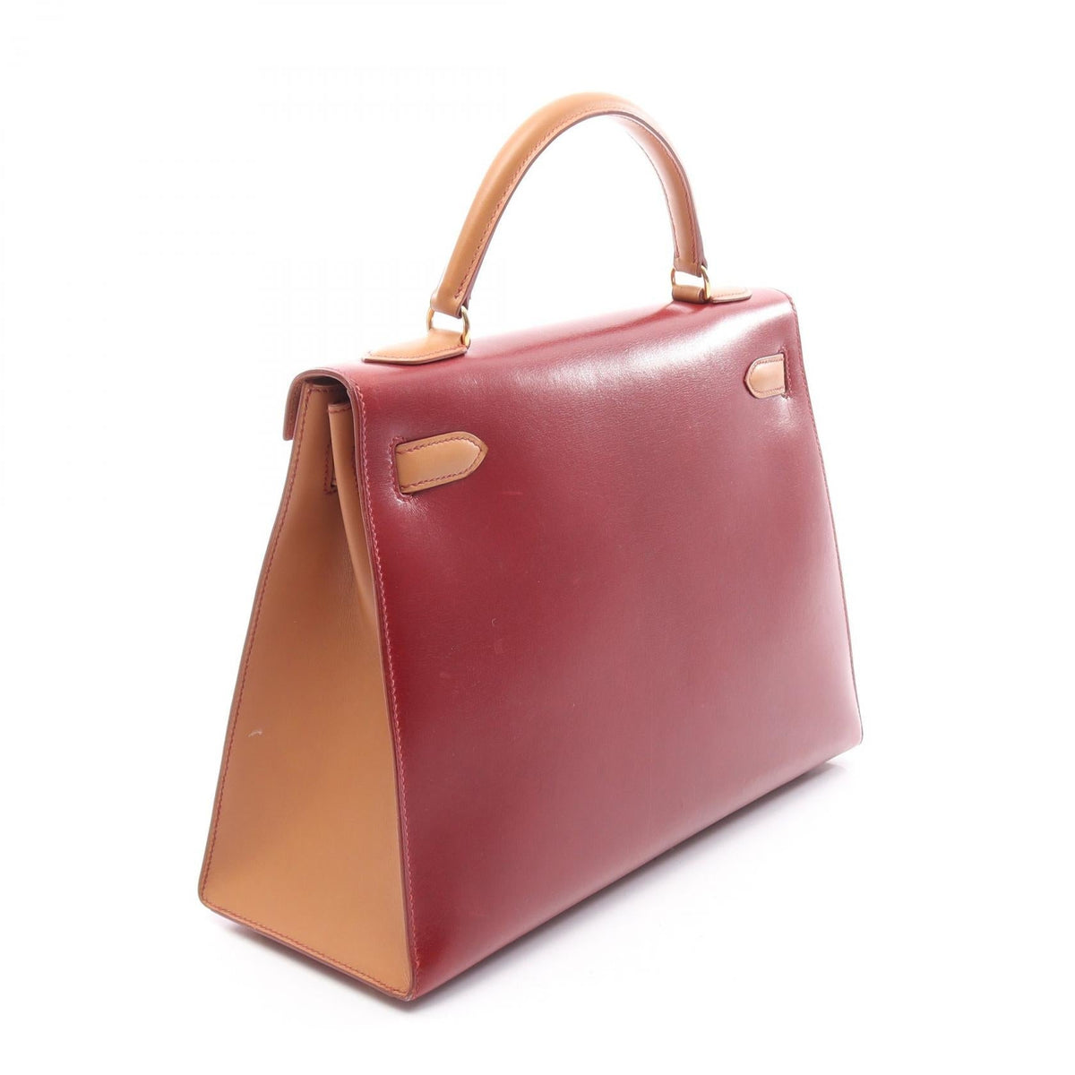 HERMES Kelly 32 Tricolor 2WAY HandbagRouge vif Rouge vif Red/Bordeaux/Brown Box calf leather Calfskin (cowhide) 2101219858463
