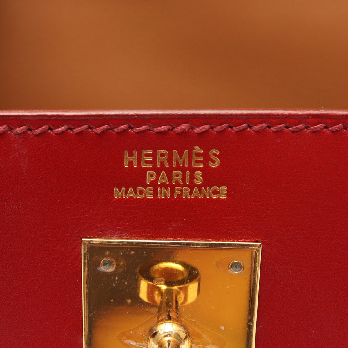HERMES Kelly 32 Tricolor 2WAY HandbagRouge vif Rouge vif Red/Bordeaux/Brown Box calf leather Calfskin (cowhide) 2101219858463