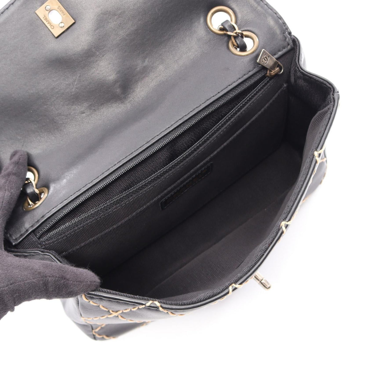 CHANEL Black Wild stitch leather 2101219860862