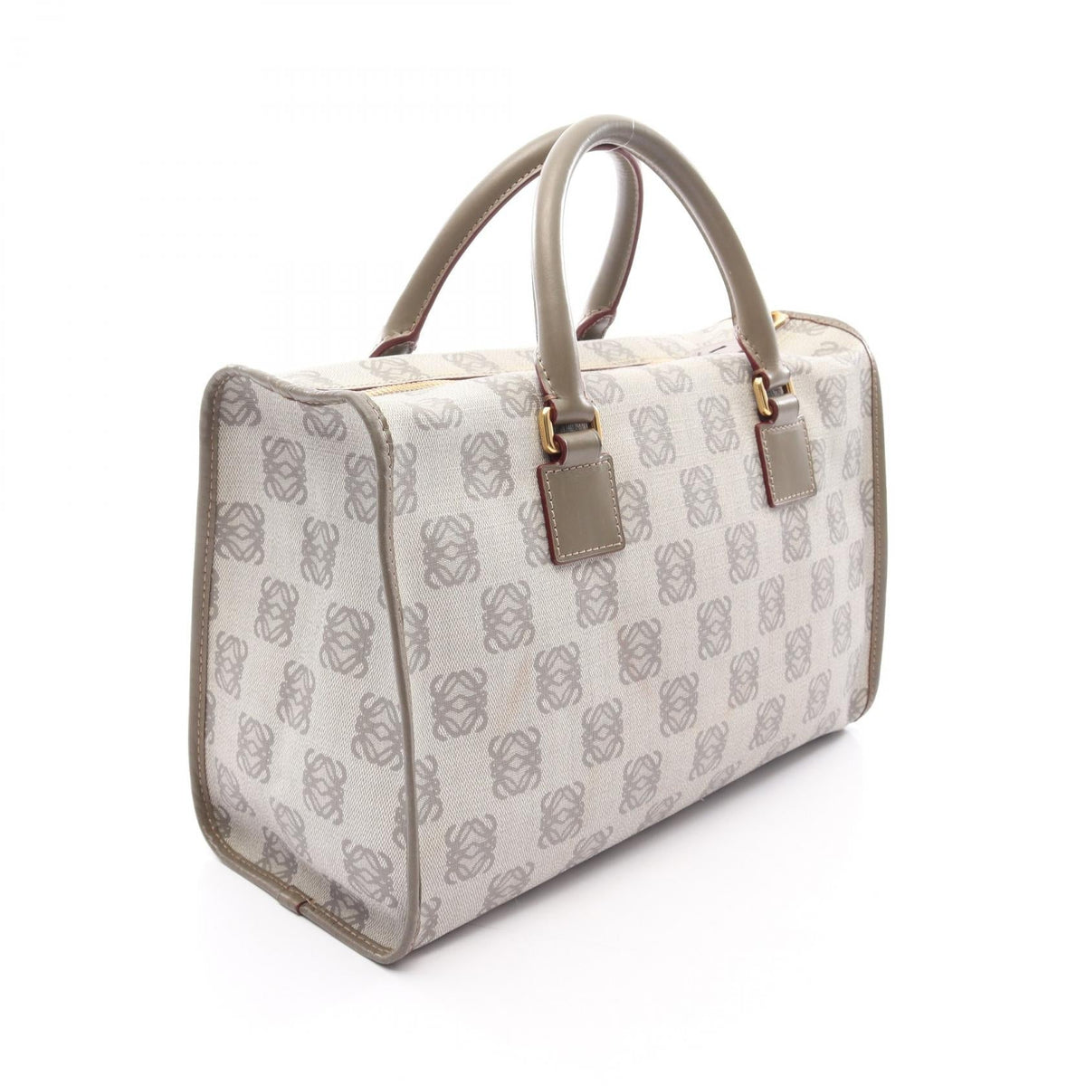 LOEWE anagram Tote Bag Gray PVC coated canvas leather 2101219861609