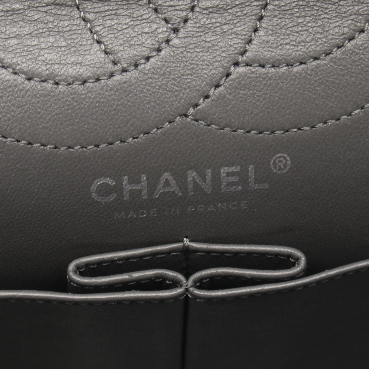 CHANEL Gray 2.55 Matelasse W flap Calfskin (cowhide) 2101219861951
