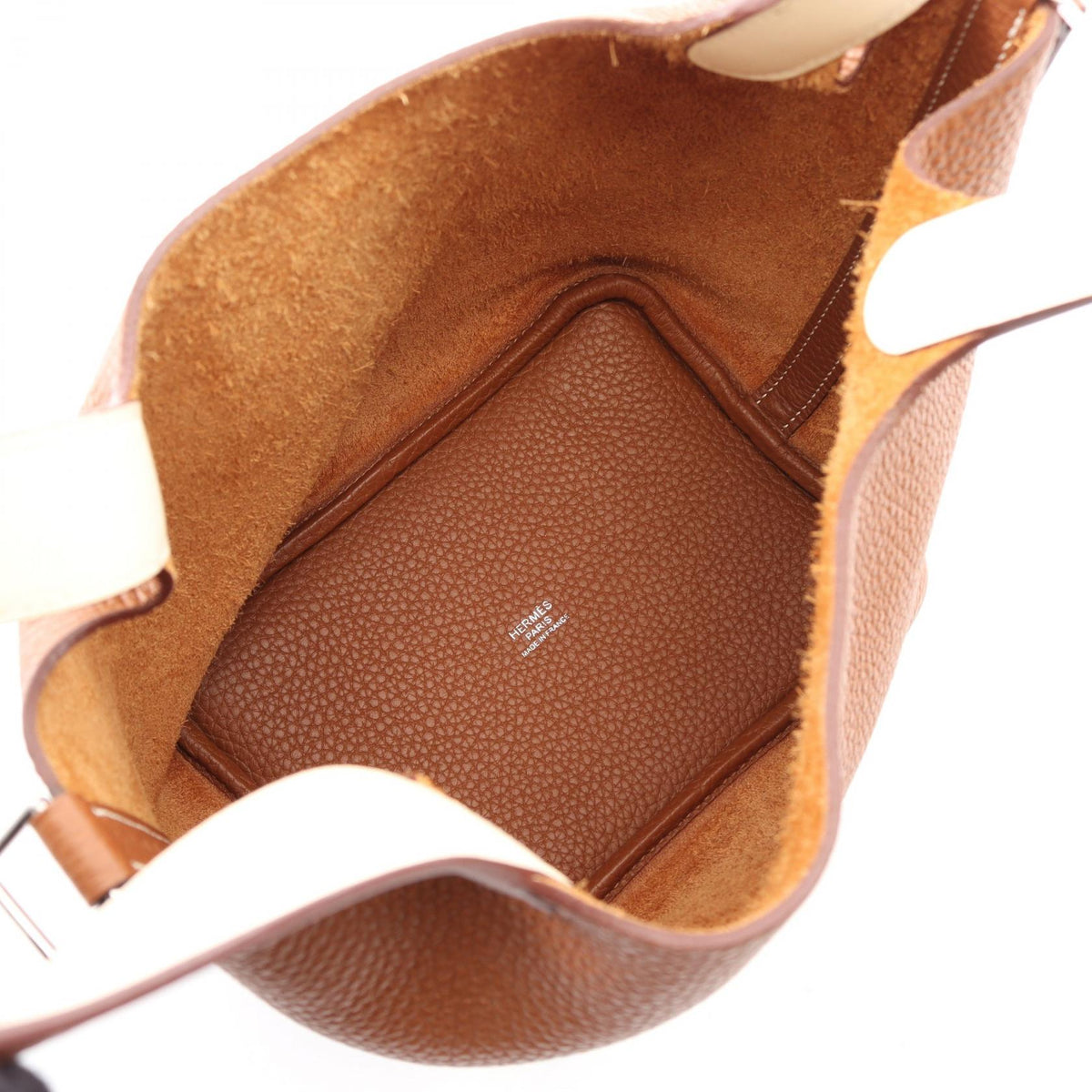 HERMES Picotin Lock PM HandbagGold Gold Brown/Beige Taurillon Clemence leather Calfskin (cowhide) Taurillon Clemence / Veau Swift leather 2101219862378