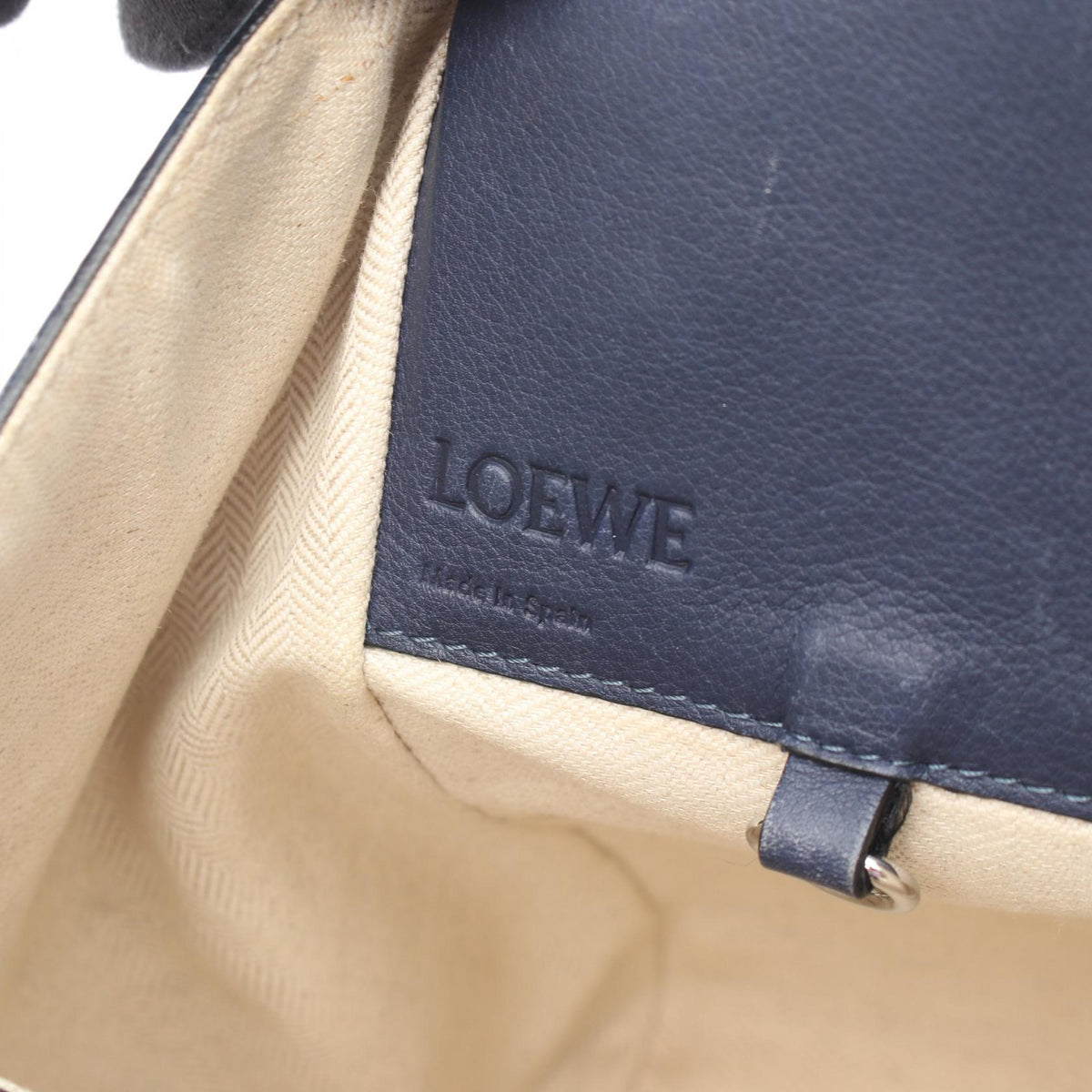 LOEWE HAMMOCK SMALL (2-Way Hammock) Handbag Blue/Navy leather 2101219863009