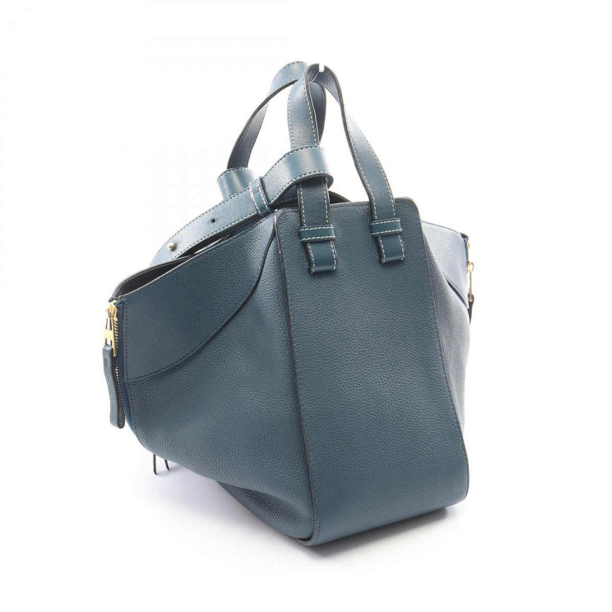 LOEWE HAMMOCK SMALL (2-Way Hammock) Handbag Blue leather 2101219863023