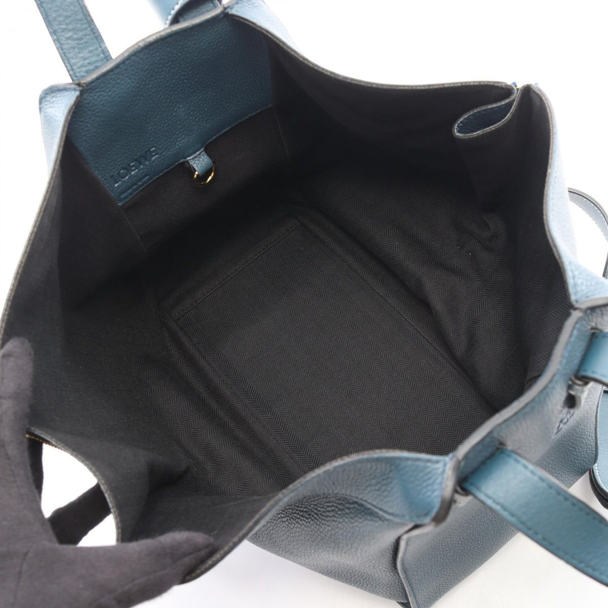 LOEWE HAMMOCK SMALL (2-Way Hammock) Handbag Blue leather 2101219863023