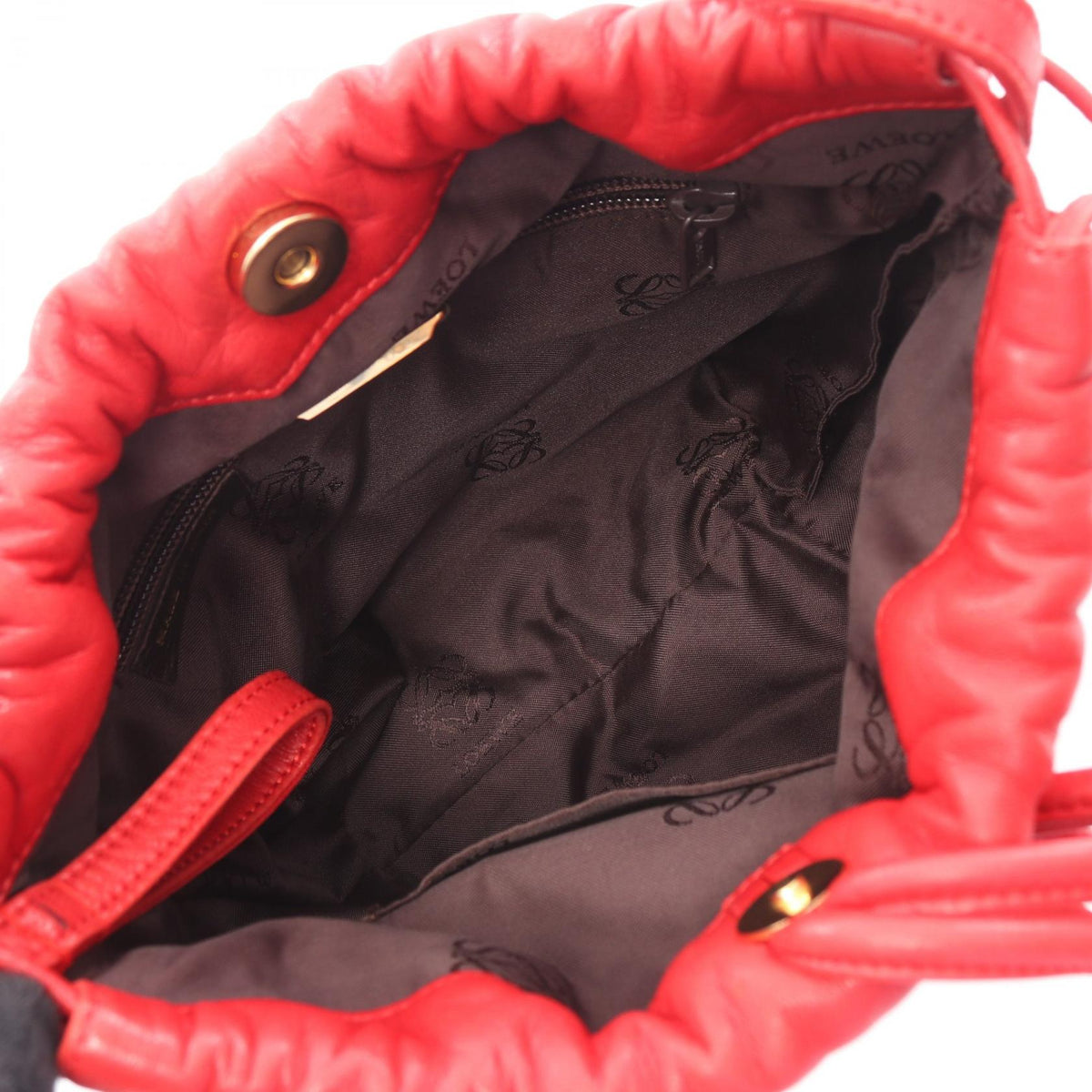 LOEWE Anagram drawstring bag Shoulder Bag Red Other Nappa leather 2101219863566