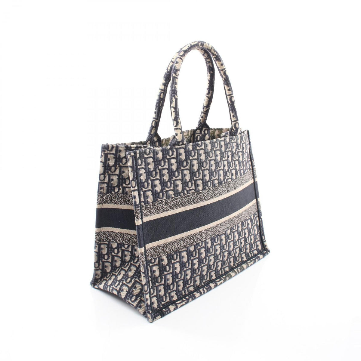 Dior BOOK TOTE Medium Oblique Tote Bag Navy/Beige canvas 2101219823485