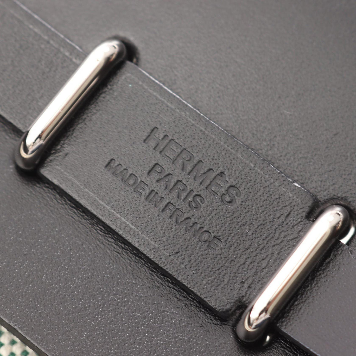 HERMES Airbag Zip Mini Shoulder Bag Green/Black Toile H canvas leather Toile H / Vache leather Hunter 2101219838953