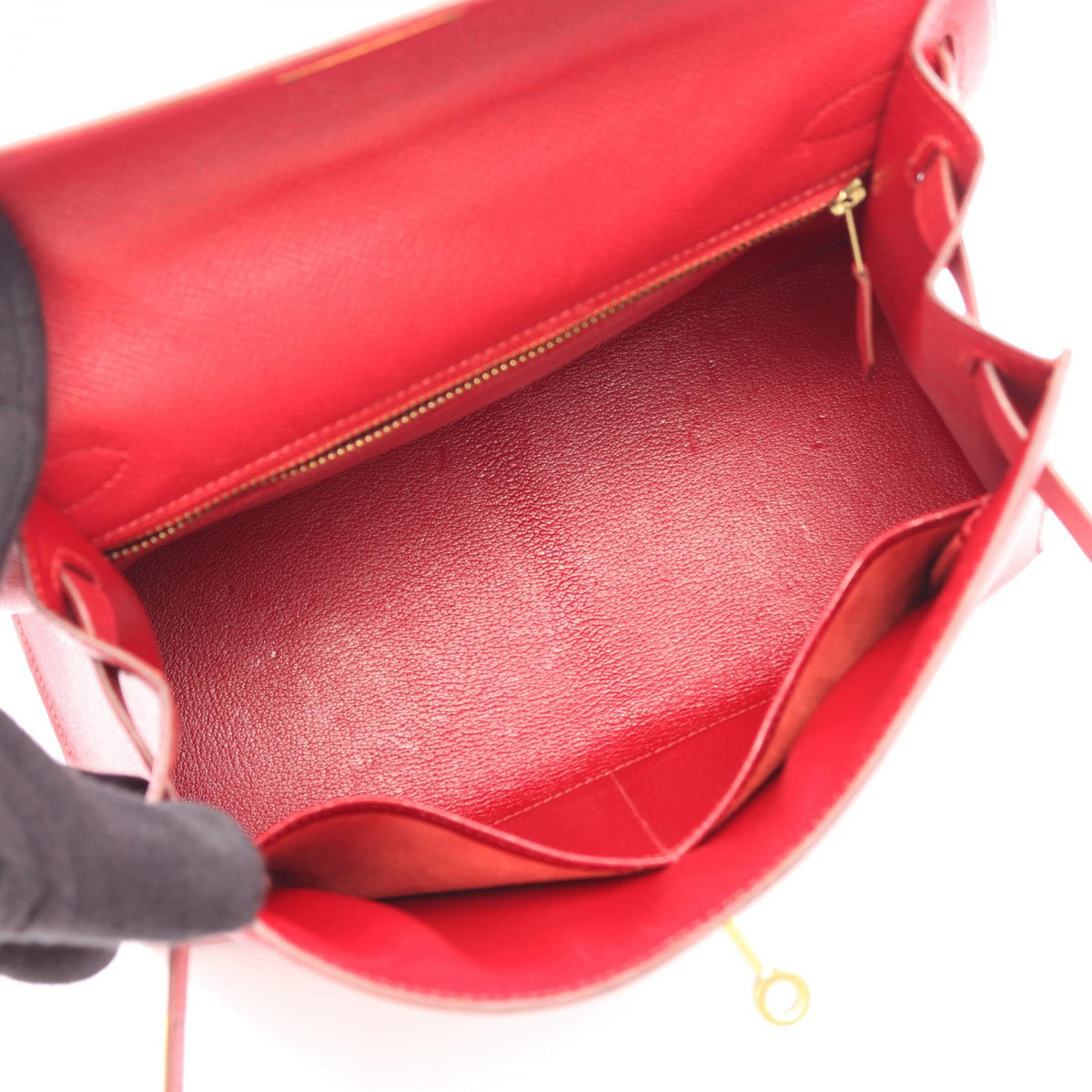 HERMES Kelly 28 Rouge vif 2WAY HandbagRouge vif Rouge vif Red Courchevel leather 2101219839899