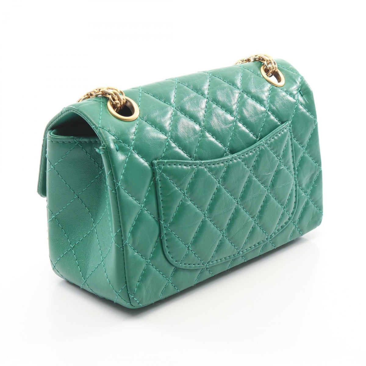 CHANEL Green 2.55 Mini Matelasse leather 2101219839912