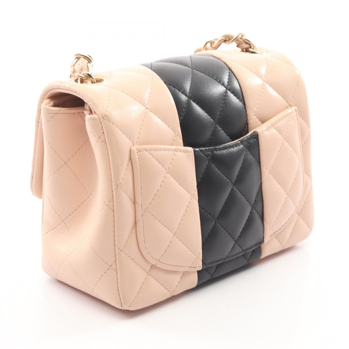 CHANEL Pink/Black Mini Matelasse Bicolor Lambskin (sheep leather) 2101219840871