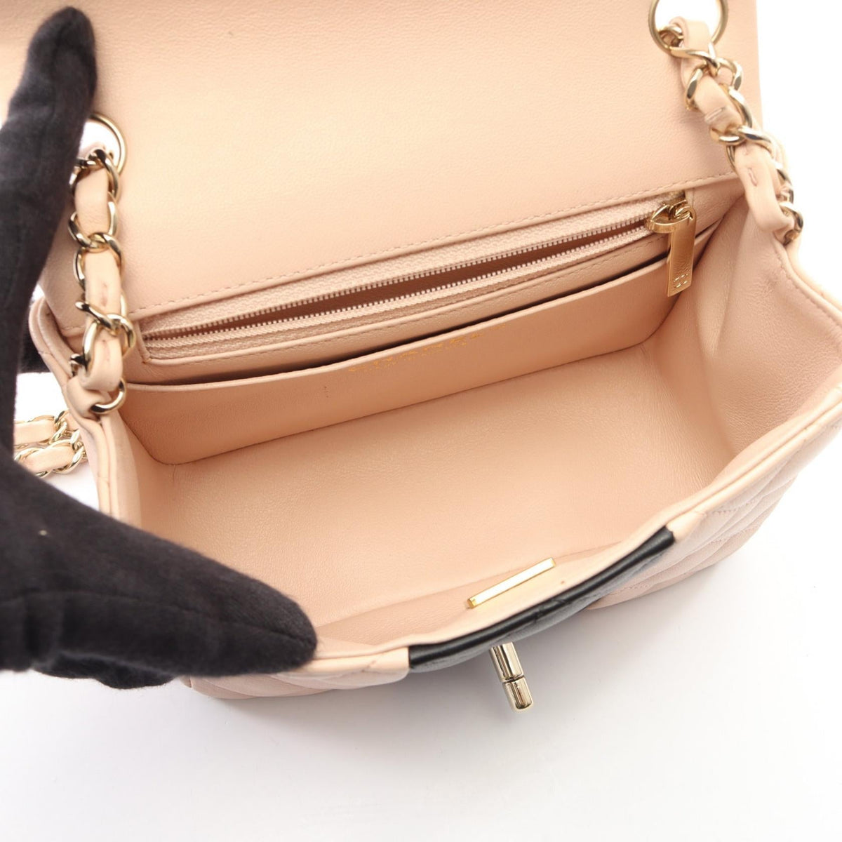 CHANEL Pink/Black Mini Matelasse Bicolor Lambskin (sheep leather) 2101219840871