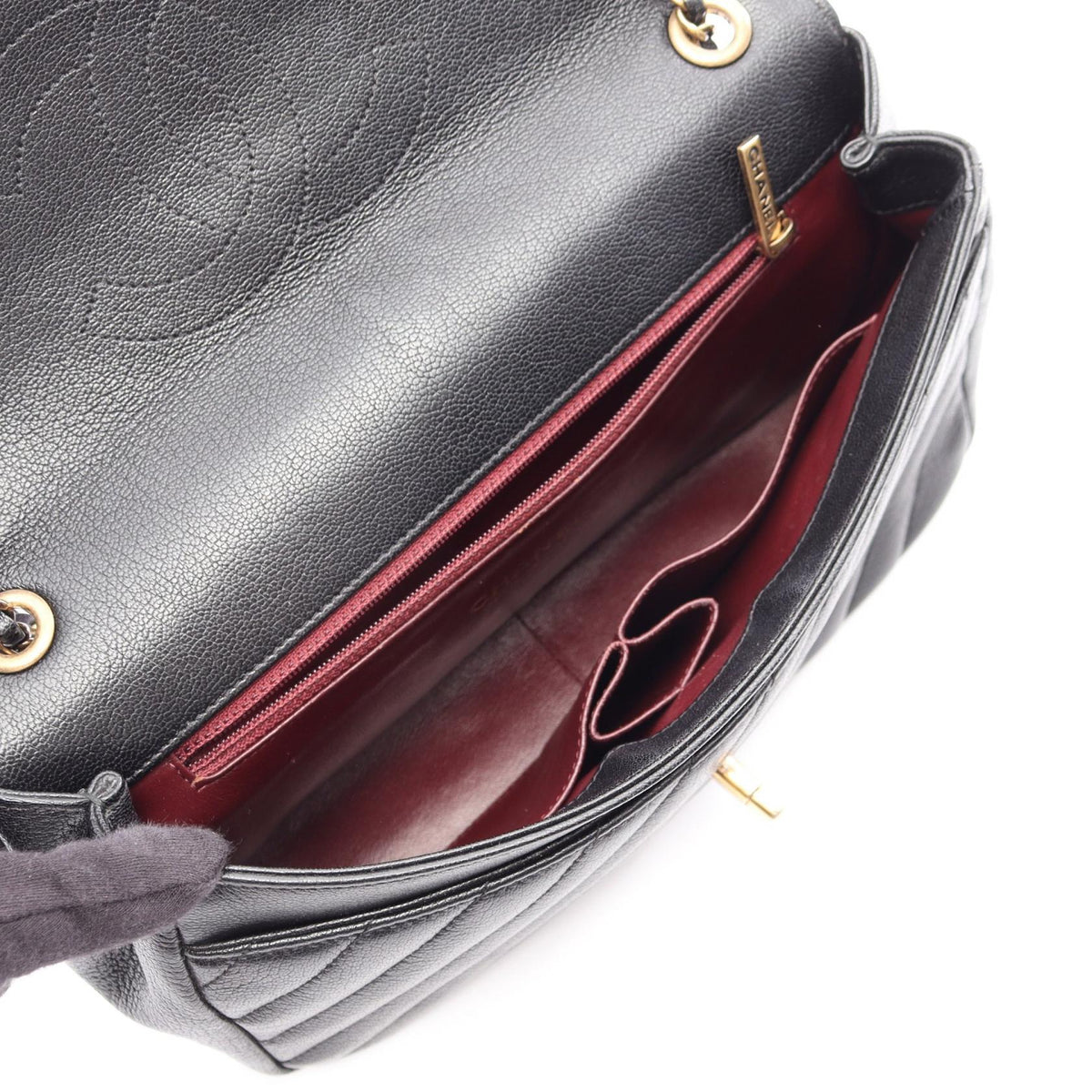 CHANEL Black COCO Mark quilted flap bag leather 2101219841465