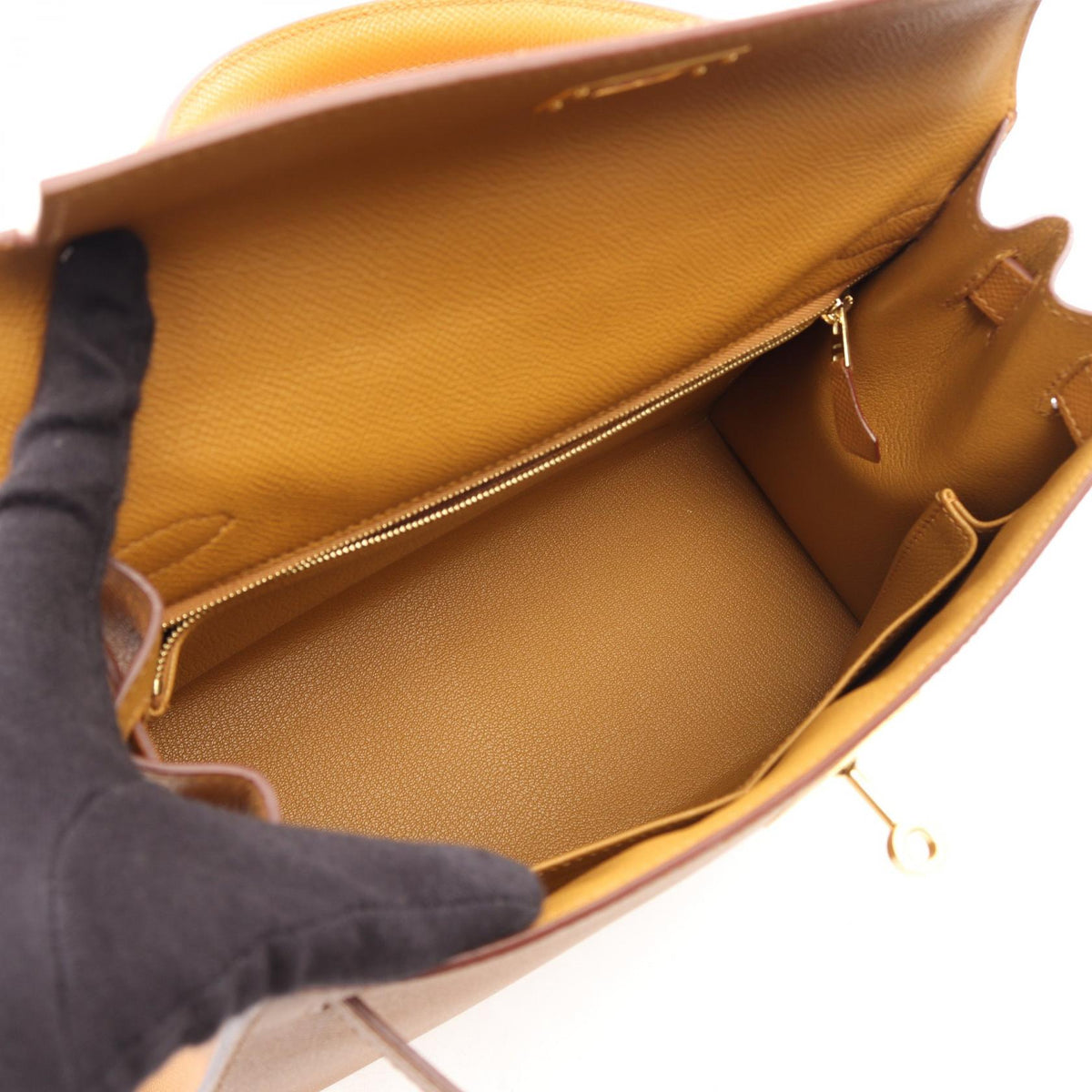 HERMES Kelly 28 (External Stitching, 2-Way) HandbagSesame Sesame Brown Epsom leather Calfskin (cowhide) Epsom 2101219842547
