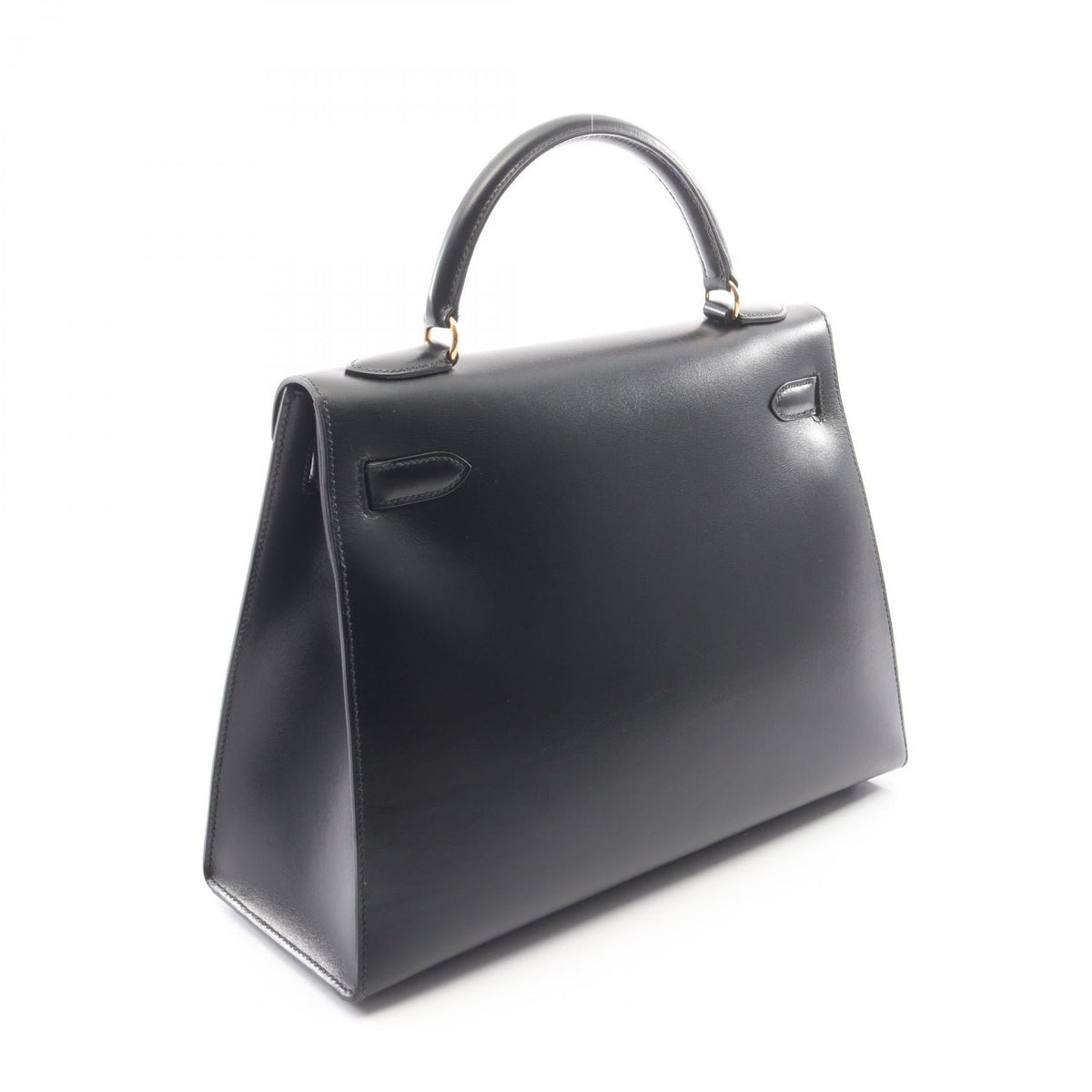 HERMES Kelly 32 outer stitch 2WAY Handbag Black Box calf leather Calfskin (cowhide) 2101219842981