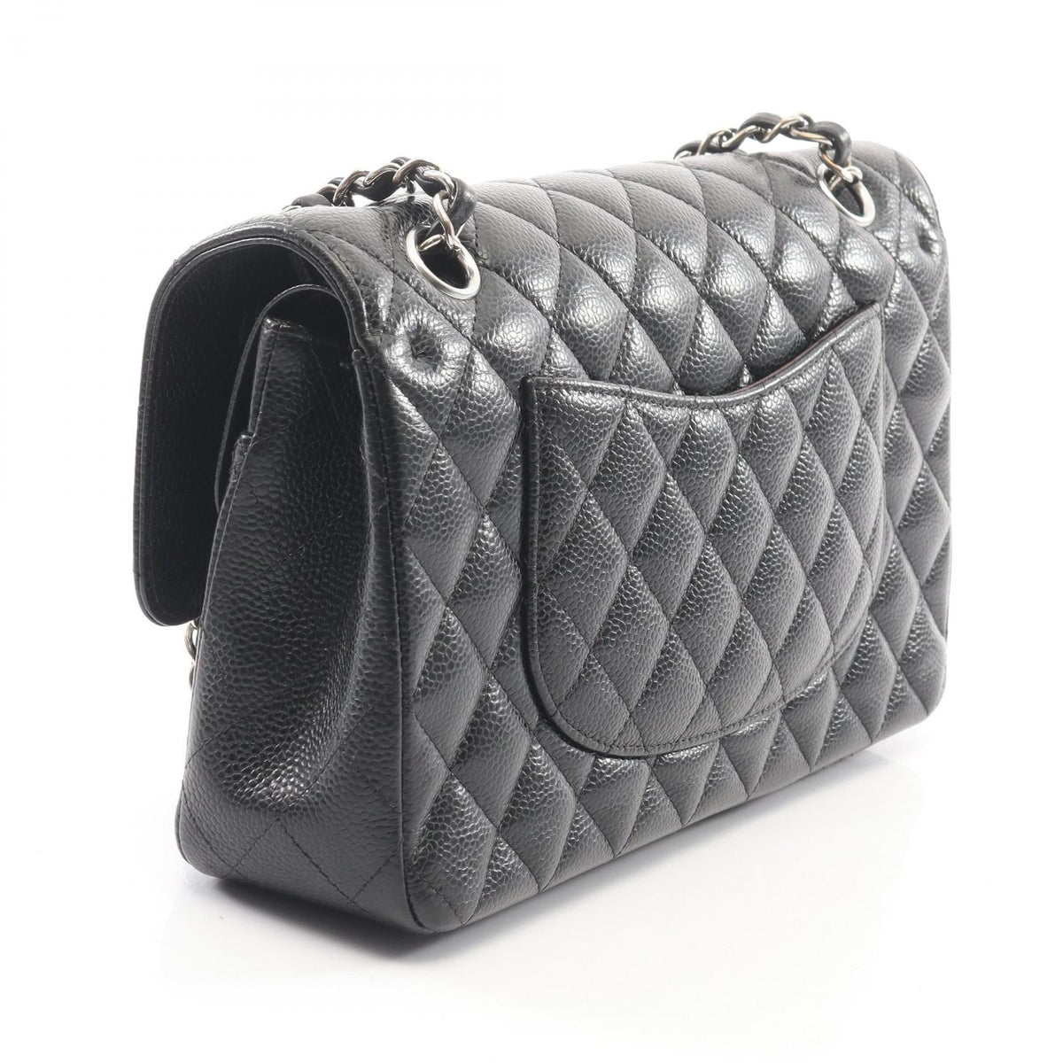 CHANEL Black Matelasse W flap Grained Calfskin leather 2101219843711