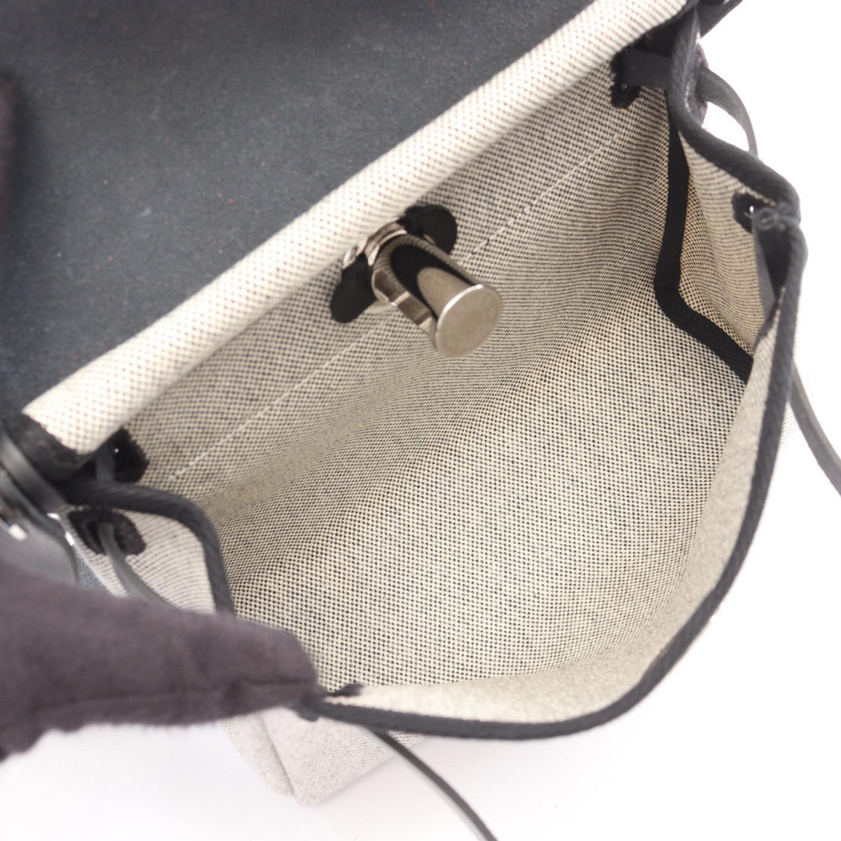 HERMES Airbag Zip Mini Shoulder BagEcru Ecru Gray/Black Toile H canvas leather Toile H / Vache leather Hunter 2101219846859