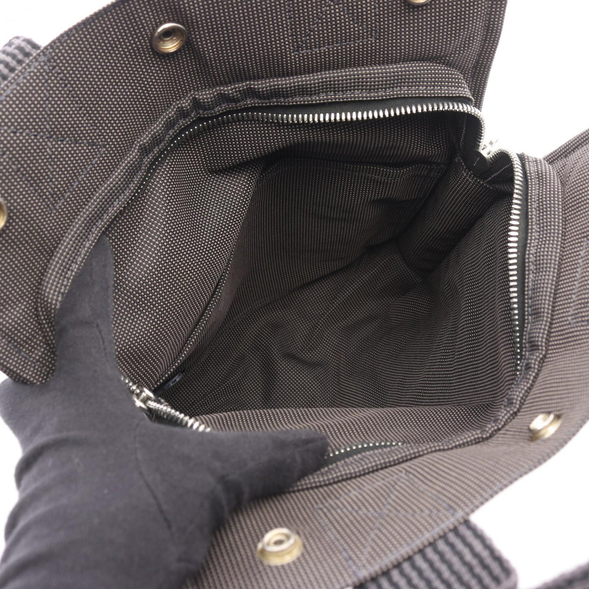HERMES Herline Ad PM Rucksack Backpack Gray Other Nylon canvas 2101219846927