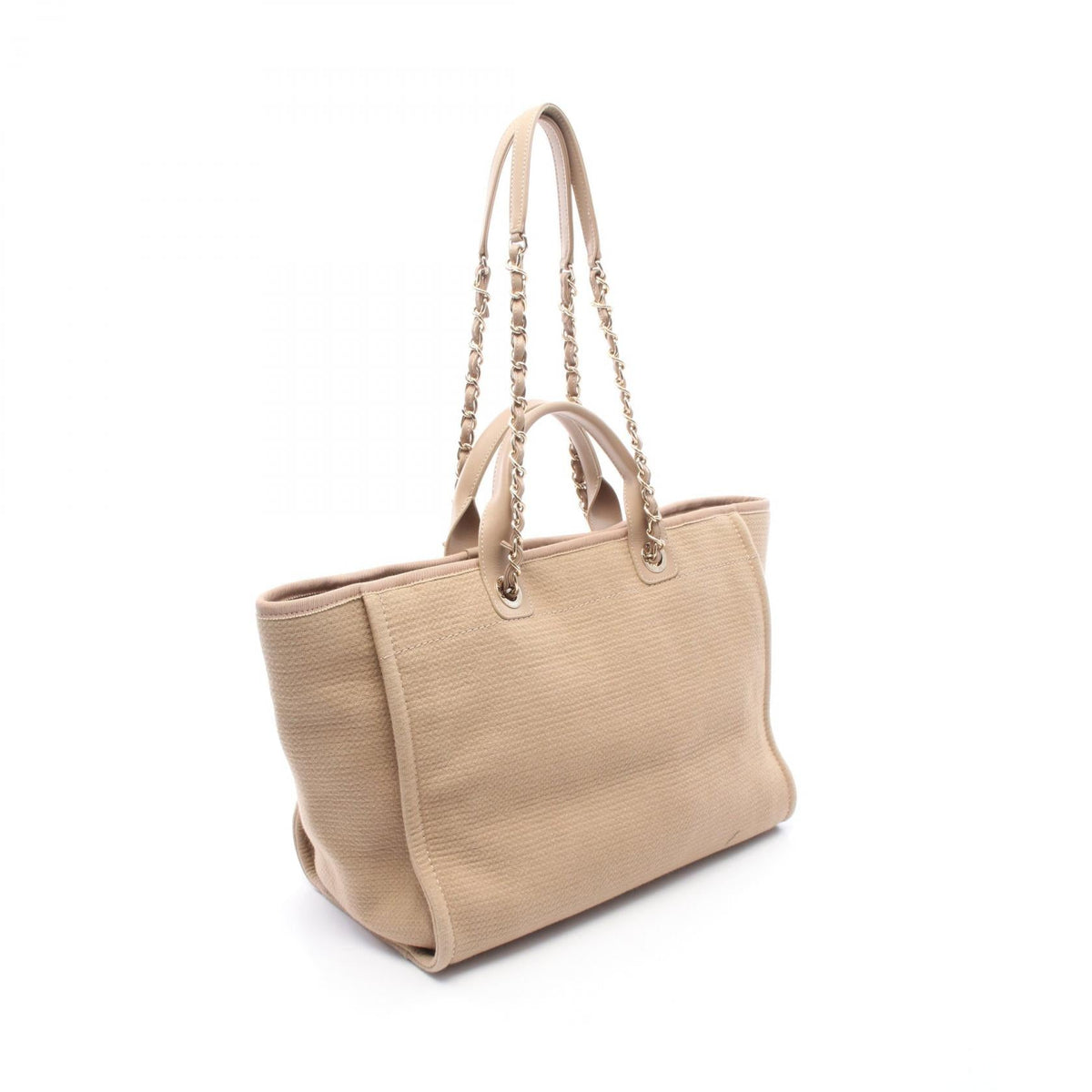 CHANEL Beige Deauville canvas�leather A66941 2101219847184