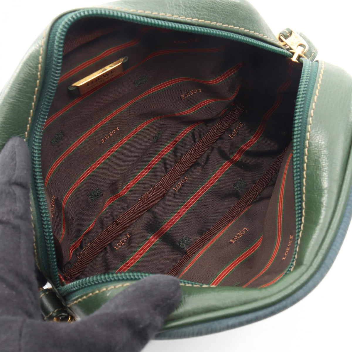 LOEWE Velazquez Shoulder Bag Green/Blue leather leather 2101219849683