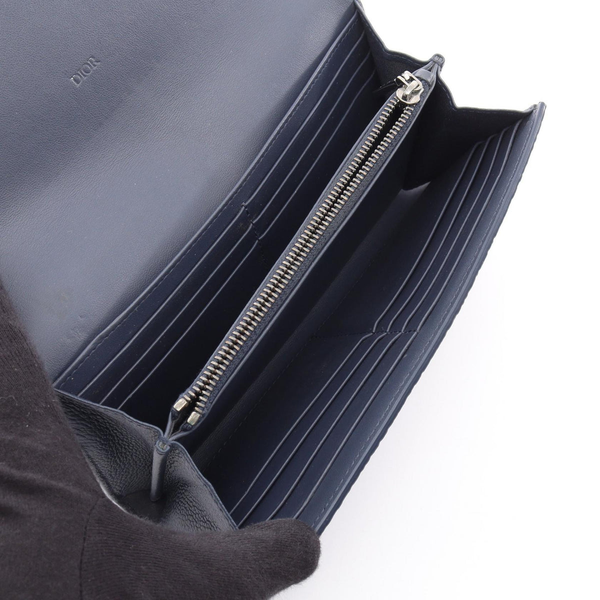 Dior Long flap wallet Gravity Outline Bifoldpurse Navy leather 2ESBC328FGP_H578 2101219995588