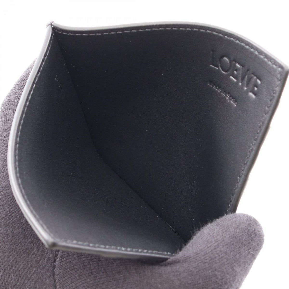 LOEWE Open Card Holder Card Case Black leather C779W72X011100 2101219983905