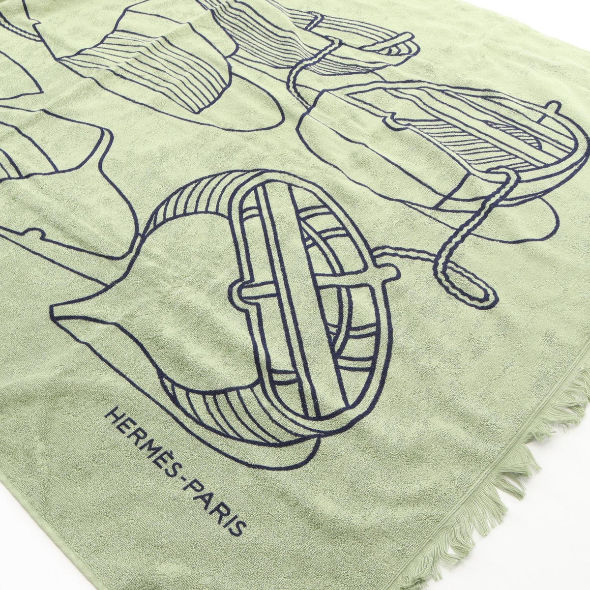 HERMES Yachting Thalassa Bath Towel Beach Towel towel Green Other cotton 2120900127169