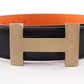 HERMES Constance H belt reversible beltOrange Orange Black/Orange Box calf leather Calfskin (cowhide) Togo leather 2104102530040