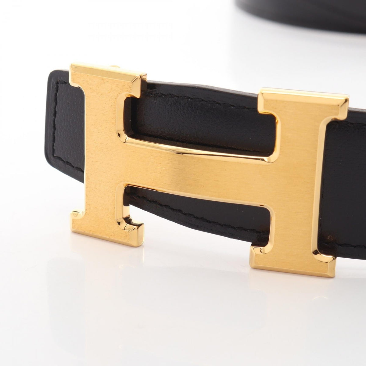 HERMES Constance H-belt Gold Reversible belt Black/Brown Box calf leather Calfskin (cowhide) Togo leather 2101220076559