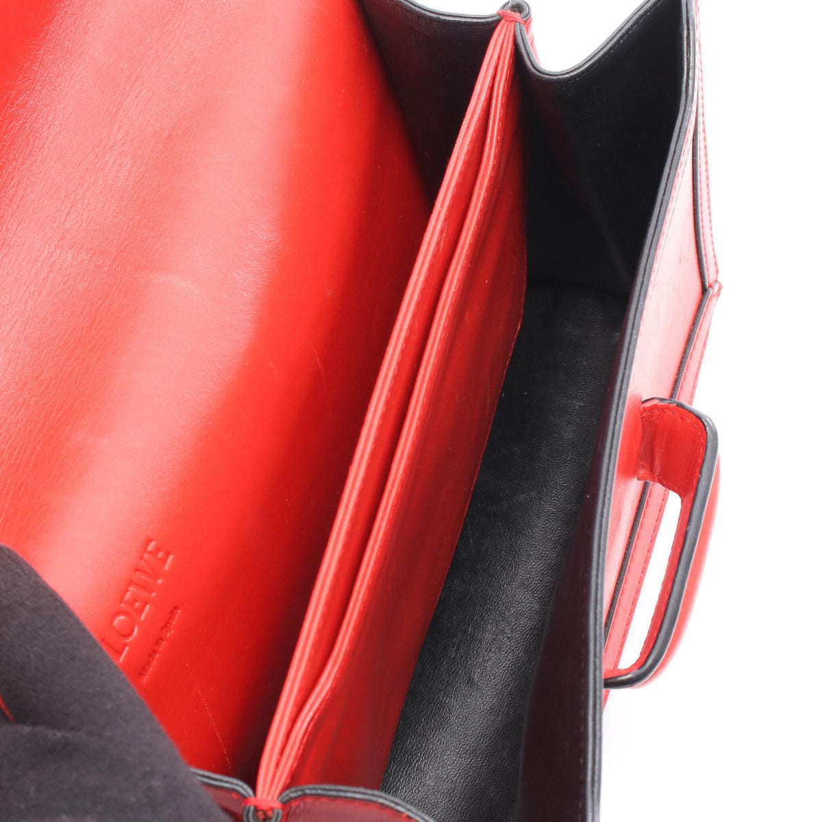LOEWE Barcelona Shoulder Bag Red leather 2101219445298